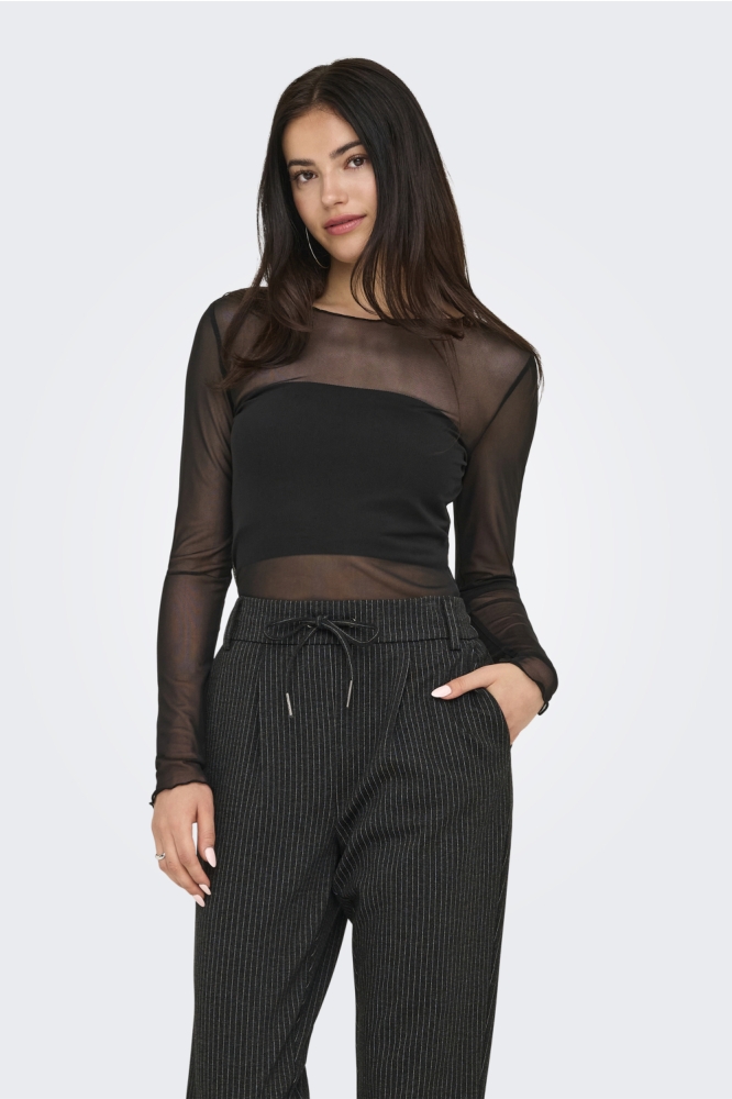 JDYELSA NEW L/S O NECK TOP JRS NOOS 15356004 Black